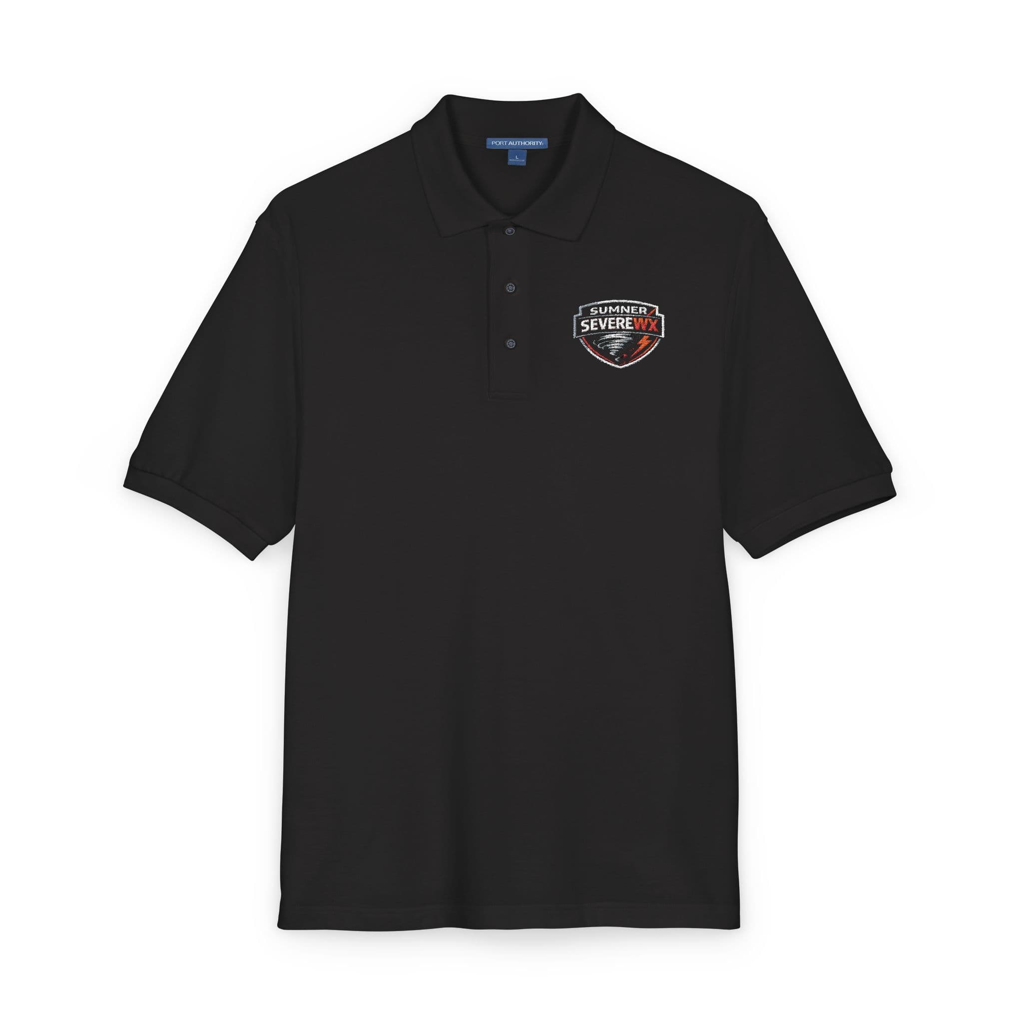 Embroidered Shield Polo: Classic Black Work & Team Shirt