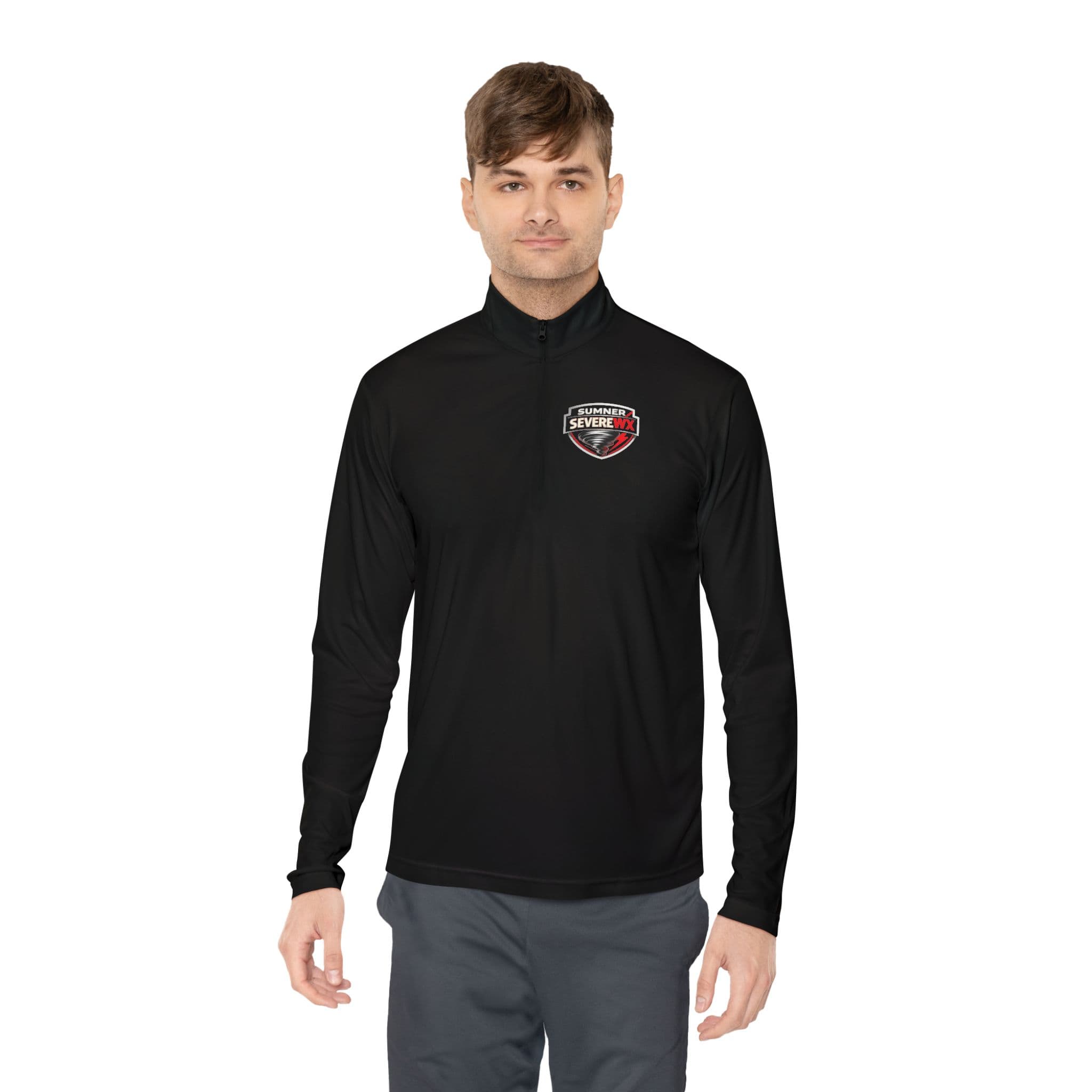 Quarter-Zip Pullover: Vintage Motorsport Crest